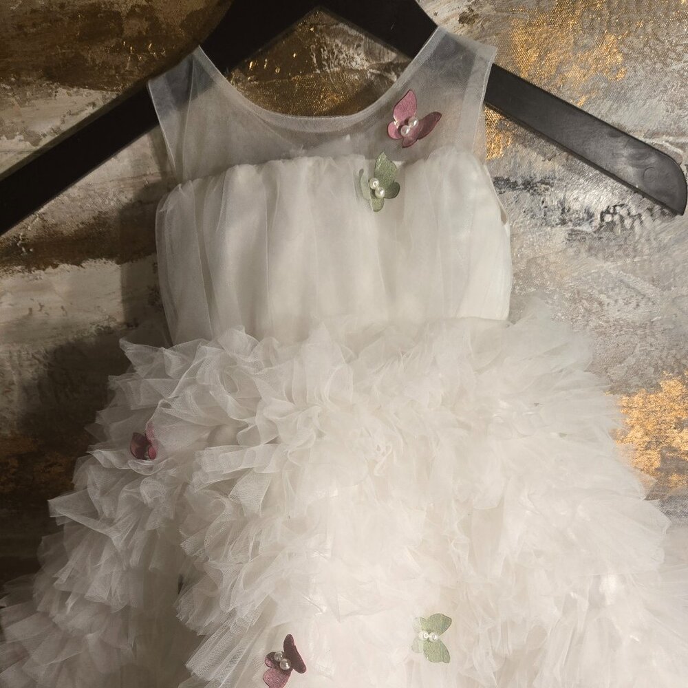Fairy Princess Dress White  Magical Butterflies!!! Holiday, Celebration,Wedding